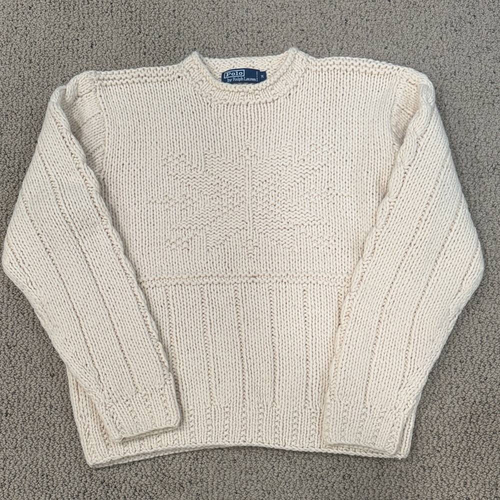 Polo by Ralph Lauren Men's Off-White Crewneck Sweater